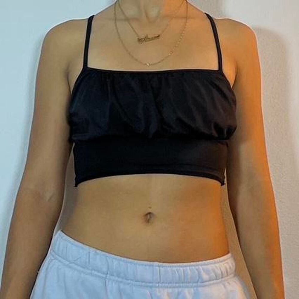 H-m Women's Black Crop-top